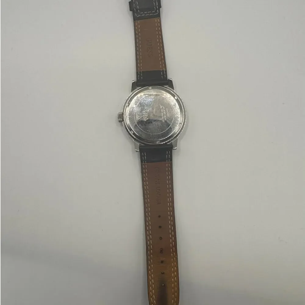 GUESS Men’s Chronograph Watch –‎ Black Dial & Leather Strap